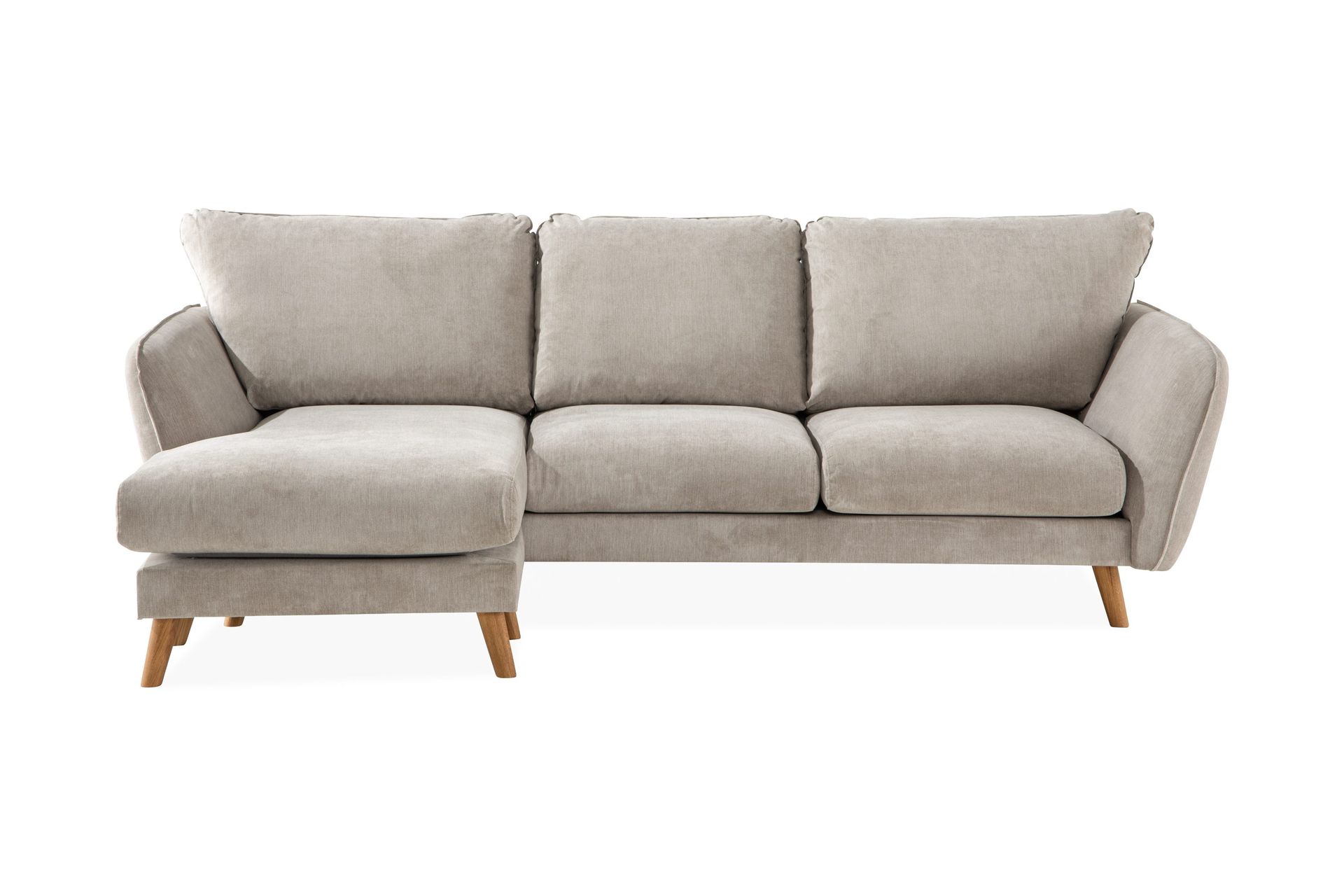 Trend Lyx 3-seter Venstrevendt L-formet Divansofa i Stoff - Beige