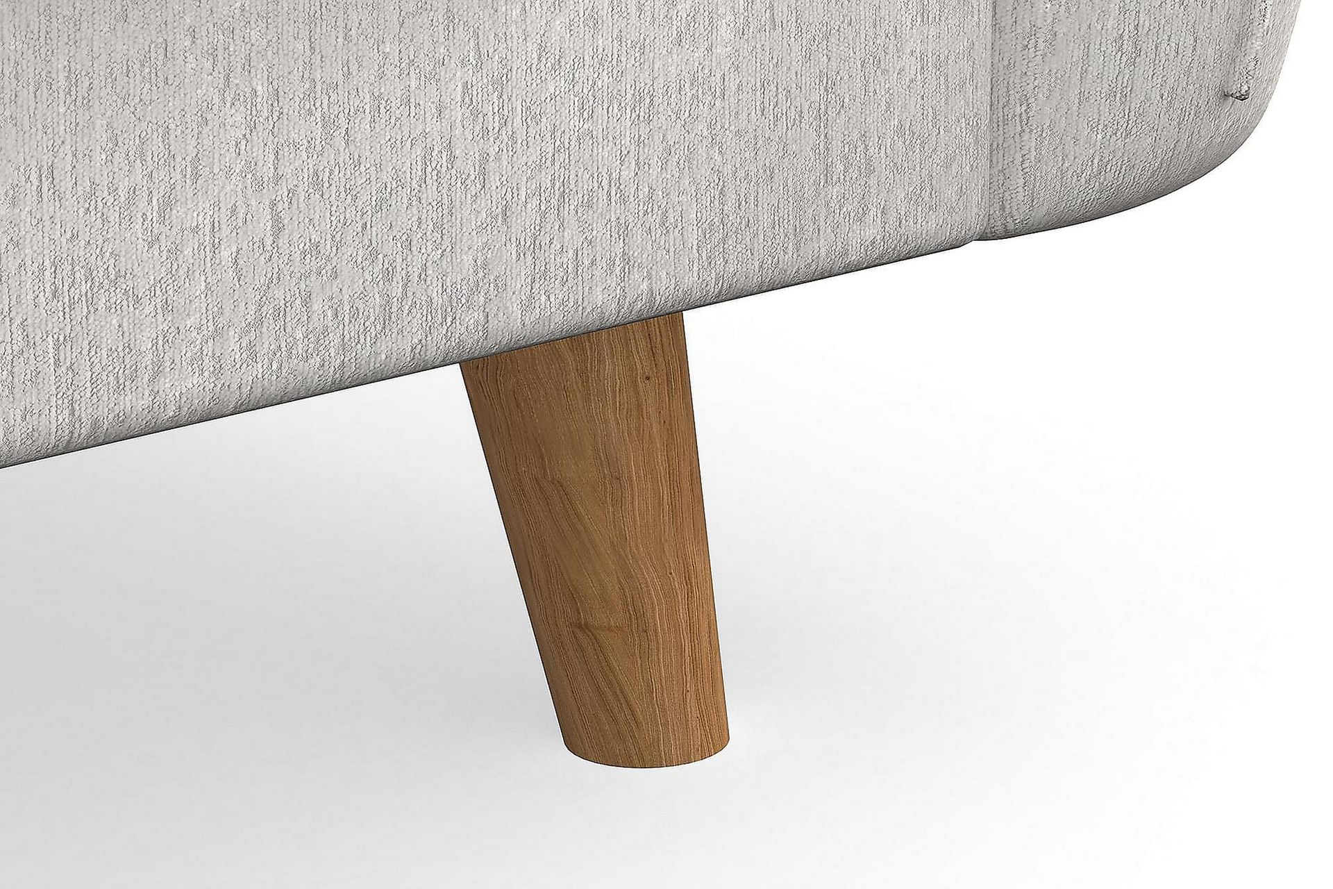 Trend Lyx 3-seters Høyrevendt L-formet Sjeselongsofa i Fløyel - Kremhvit - Møbler - Sofaer - Sofa med sjeselong
