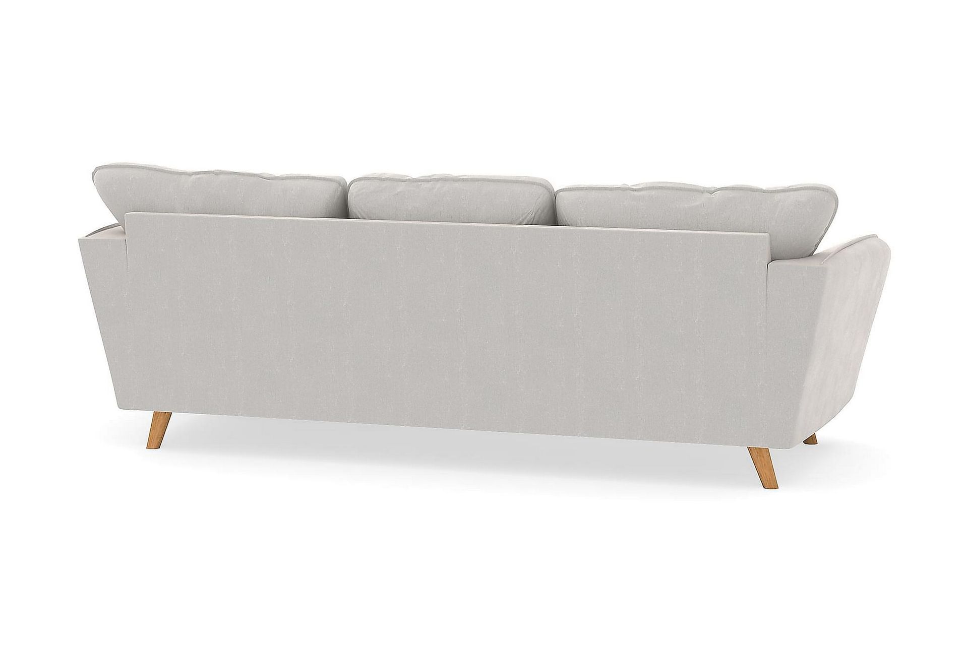 Trend Lyx 3-seters Høyrevendt L-formet Sjeselongsofa i Fløyel - Kremhvit - Møbler - Sofaer - Sofa med sjeselong