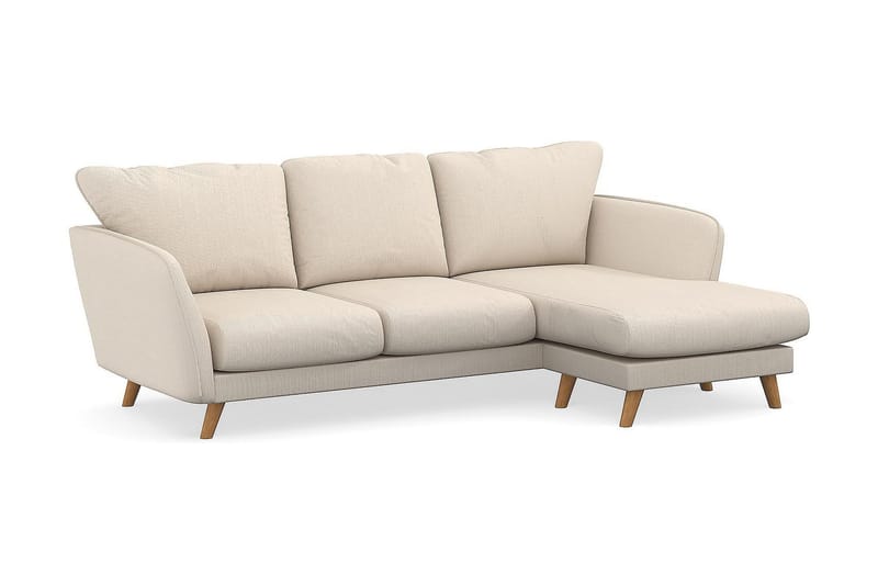 Trend Lyx 3-seters Høyrevendt L-formet Sjeselongsofa i Manchester - Beige - Møbler - Sofaer - Sofa med sjeselong - 4 seters sofa med divan