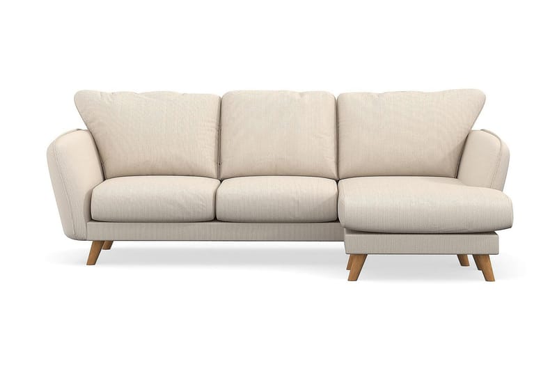 Trend Lyx 3-seters Høyrevendt L-formet Sjeselongsofa i Manchester - Beige - Møbler - Sofaer - Sofa med sjeselong - 4 seters sofa med divan