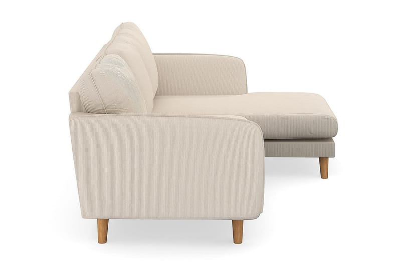 Trend Lyx 3-seters Høyrevendt L-formet Sjeselongsofa i Manchester - Beige - Møbler - Sofaer - Sofa med sjeselong - 4 seters sofa med divan