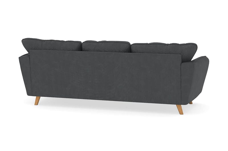 Trend Lyx 3-seters Høyrevendt L-formet Sjeselongsofa i Manchester - Mørk grå - Møbler - Sofaer - Sofa med sjeselong - 4 seters sofa med divan