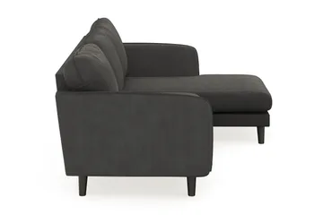 Trend Lyx 3-seters Høyrevendt L-formet Sjeselongsofa i Manchester - Mørkegrå - Møbler - Sofaer - Sofa med sjeselong