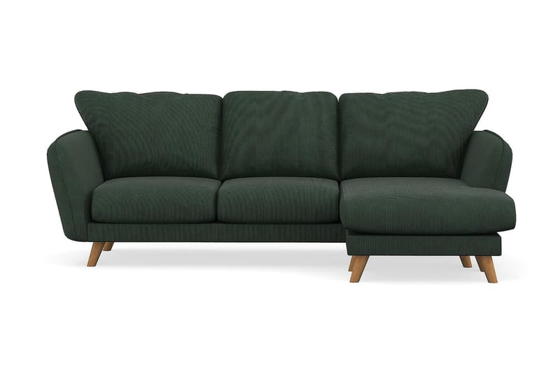Trend Lyx 3-seters Høyrevendt L-formet Sjeselongsofa i Manchester - Mørkegrønn - Møbler - Sofaer - Sofa med sjeselong
