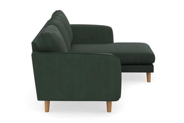 Trend Lyx 3-seters Høyrevendt L-formet Sjeselongsofa i Manchester - Mørkegrønn - Møbler - Sofaer - Sofa med sjeselong