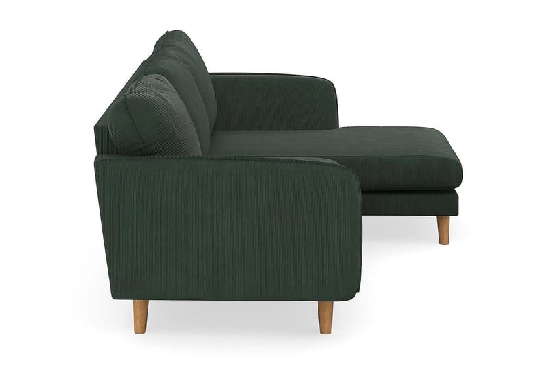 Trend Lyx 3-seters Høyrevendt L-formet Sjeselongsofa i Manchester - Mørkegrønn - Møbler - Sofaer - Sofa med sjeselong - 4 seters sofa med divan