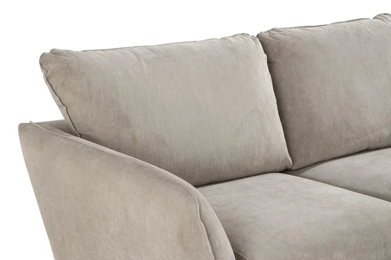 Trend Lyx 3-seters Høyrevendt L-formet Sjeselongsofa i Stoff - Beige - Møbler - Sofaer - Sofa med sjeselong - 4 seters sofa med divan