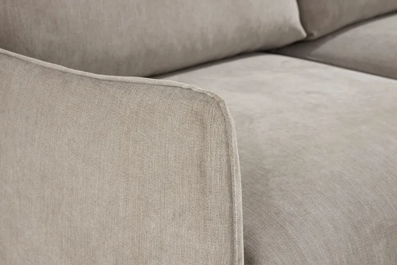 Trend Lyx 3-seters Høyrevendt L-formet Sjeselongsofa i Stoff - Beige - Møbler - Sofaer - Sofa med sjeselong - 4 seters sofa med divan