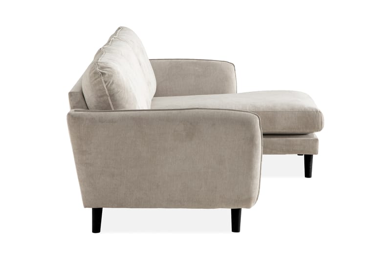 Trend Lyx 3-seters Høyrevendt L-formet Sjeselongsofa i Stoff - Beige - Møbler - Sofaer - Sofa med sjeselong
