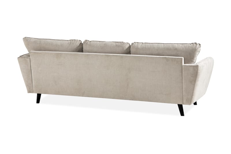 Trend Lyx 3-seters Høyrevendt L-formet Sjeselongsofa i Stoff - Beige - Møbler - Sofaer - Sofa med sjeselong