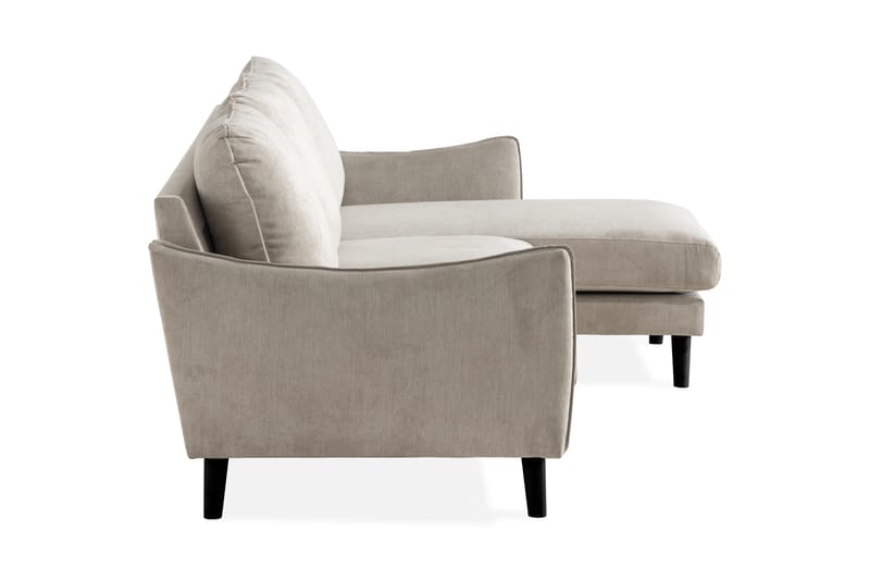 Trend Lyx 3-seters Høyrevendt L-formet Sjeselongsofa i Stoff - Beige - Møbler - Sofaer - Sofa med sjeselong