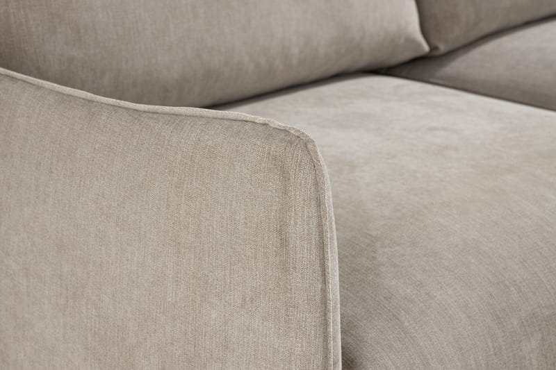 Trend Lyx 3-seters Høyrevendt L-formet Sjeselongsofa i Stoff - Beige - Møbler - Sofaer - Sofa med sjeselong