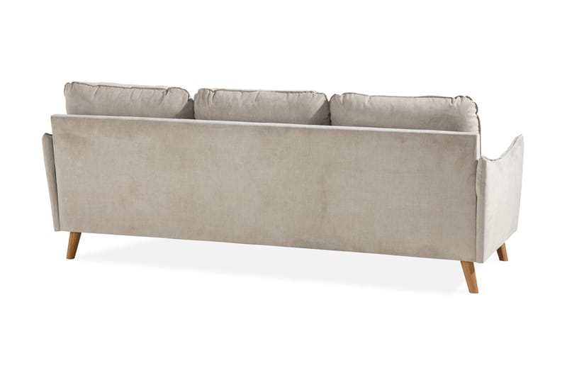Trend Lyx 3-seters Høyrevendt L-formet Sjeselongsofa i Stoff - Beige - Møbler - Sofaer - Sofa med sjeselong