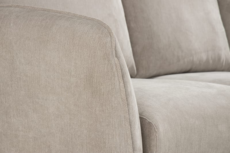 Trend Lyx 3-seters Høyrevendt L-formet Sjeselongsofa i Stoff - Beige - Møbler - Sofaer - Sofa med sjeselong