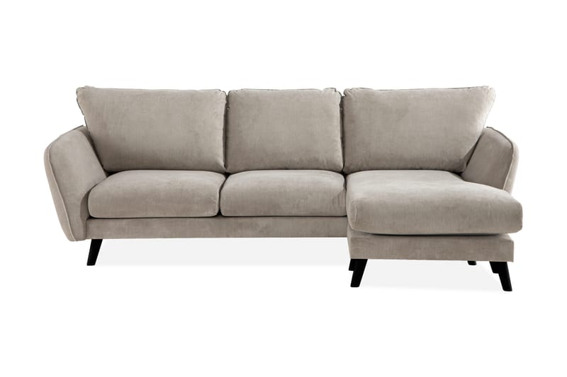Trend Lyx 3-seters Høyrevendt L-formet Sjeselongsofa i Stoff - Beige - Møbler - Sofaer - Sofa med sjeselong - 4 seters sofa med divan