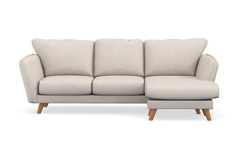 Trend Lyx 3-seters Høyrevendt L-formet Sjeselongsofa i Stoff - Beige - Møbler - Sofaer - Sofa med sjeselong