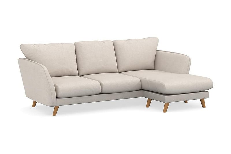 Trend Lyx 3-seters Høyrevendt L-formet Sjeselongsofa i Stoff - Beige - Møbler - Sofaer - Sofa med sjeselong