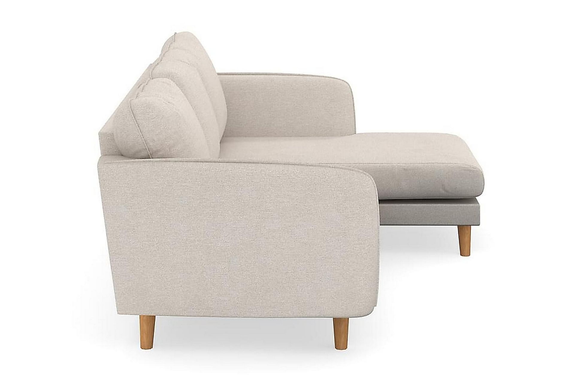 Trend Lyx 3-seters Høyrevendt L-formet Sjeselongsofa i Stoff - Beige - Møbler - Sofaer - Sofa med sjeselong