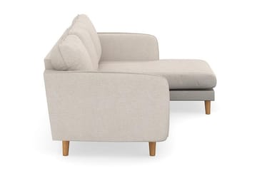 Trend Lyx 3-seters Høyrevendt L-formet Sjeselongsofa i Stoff - Beige - Møbler - Sofaer - Sofa med sjeselong