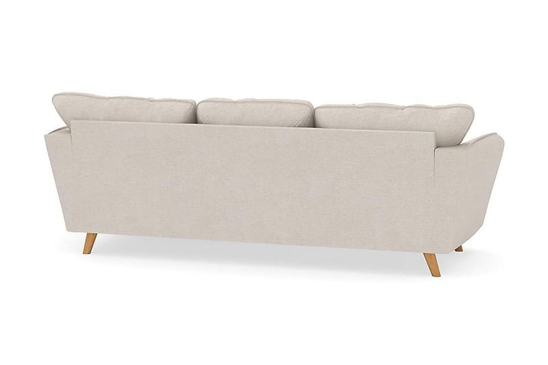 Trend Lyx 3-seters Høyrevendt L-formet Sjeselongsofa i Stoff - Beige - Møbler - Sofaer - Sofa med sjeselong