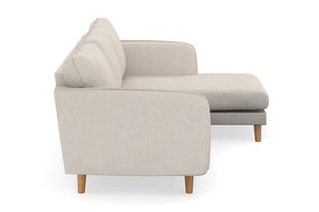 Trend Lyx 3-seters Høyrevendt L-formet Sjeselongsofa i Stoff - Beige - Møbler - Sofaer - Sofa med sjeselong