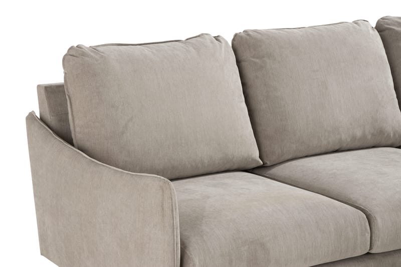 Trend Lyx 3-seters Høyrevendt L-formet Sjeselongsofa i Stoff - Beige - Møbler - Sofaer - Sofa med sjeselong - 4 seters sofa med divan