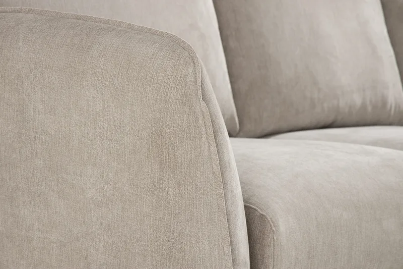 Trend Lyx 3-seters Høyrevendt L-formet Sjeselongsofa i Stoff - Beige - Møbler - Sofaer - Sofa med sjeselong - 4 seters sofa med divan