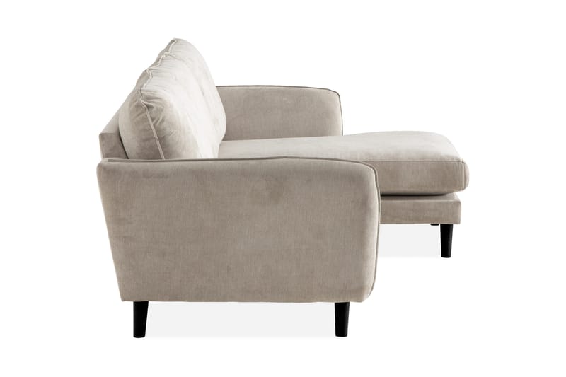 Trend Lyx 3-seters Høyrevendt L-formet Sjeselongsofa i Stoff - Beige - Møbler - Sofaer - Sofa med sjeselong - 4 seters sofa med divan