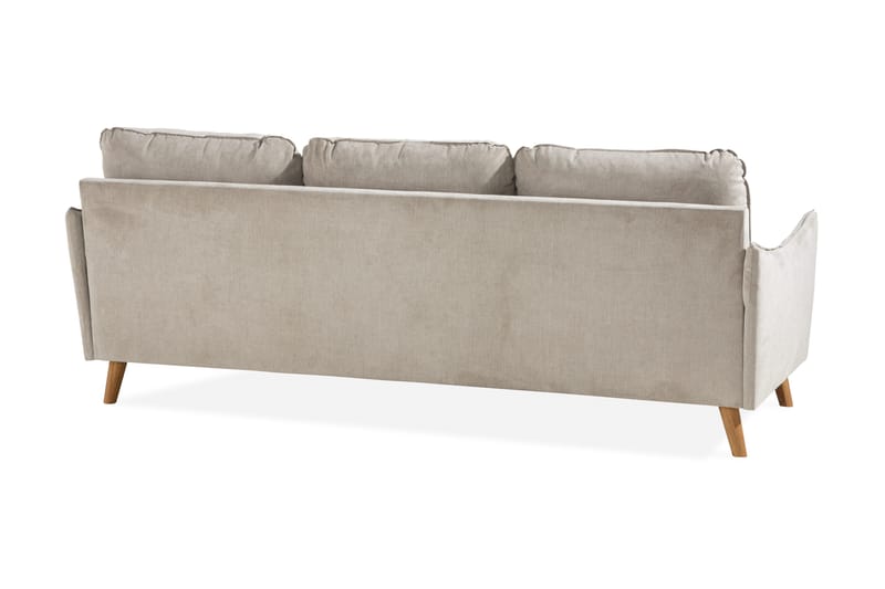 Trend Lyx 3-seters Høyrevendt L-formet Sjeselongsofa i Stoff - Beige - Møbler - Sofaer - Sofa med sjeselong - 4 seters sofa med divan