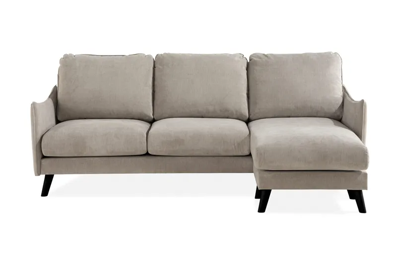 Trend Lyx 3-seters Høyrevendt L-formet Sjeselongsofa i Stoff - Beige - Møbler - Sofaer - Sofa med sjeselong - 4 seters sofa med divan