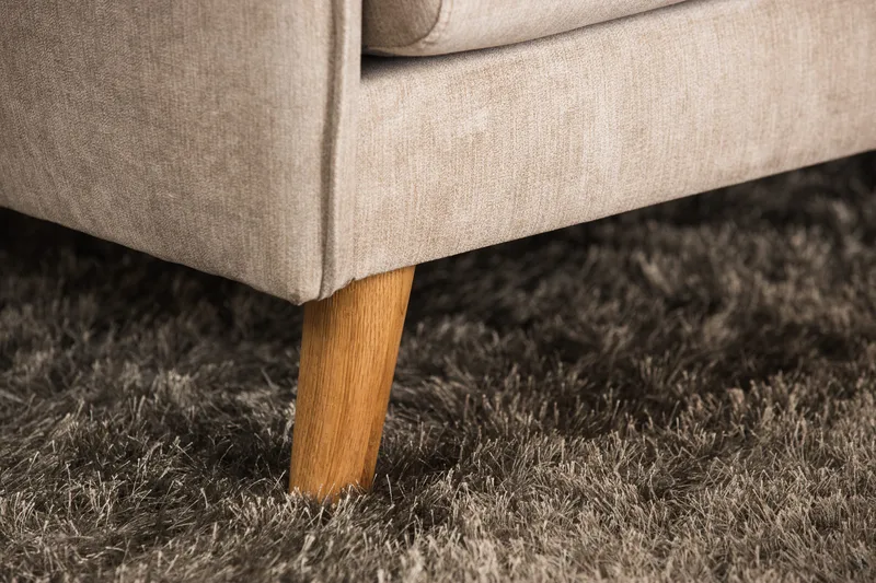 Trend Lyx 3-seters Høyrevendt L-formet Sjeselongsofa i Stoff - Beige - Møbler - Sofaer - Sofa med sjeselong - 4 seters sofa med divan