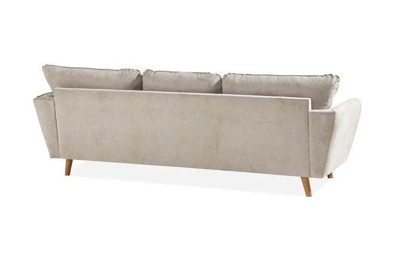 Trend Lyx 3-seters Høyrevendt L-formet Sjeselongsofa i Stoff - Beige - Møbler - Sofaer - Sofa med sjeselong - 4 seters sofa med divan