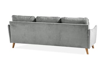 Trend Lyx 3-seters Høyrevendt L-formet Sjeselongsofa i Stoff - Grå - Møbler - Sofaer - Sofa med sjeselong