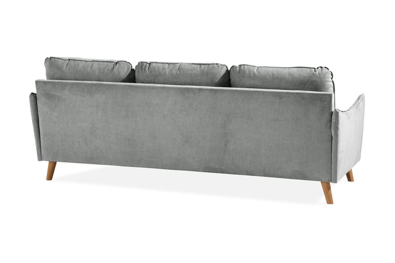 Trend Lyx 3-seters Høyrevendt L-formet Sjeselongsofa i Stoff - Grå - Møbler - Sofaer - Sofa med sjeselong