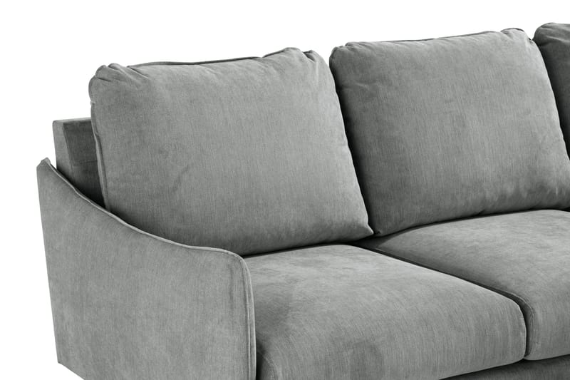 Trend Lyx 3-seters Høyrevendt L-formet Sjeselongsofa i Stoff - Grå - Møbler - Sofaer - Sofa med sjeselong