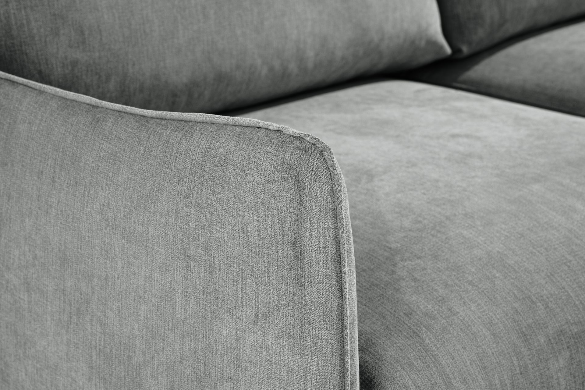 Trend Lyx 3-seters Høyrevendt L-formet Sjeselongsofa i Stoff - Grå - Møbler - Sofaer - Sofa med sjeselong