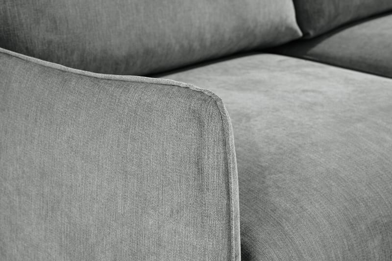 Trend Lyx 3-seters Høyrevendt L-formet Sjeselongsofa i Stoff - Grå - Møbler - Sofaer - Sofa med sjeselong