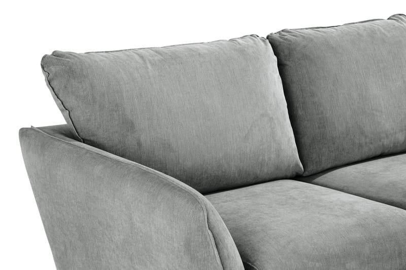 Trend Lyx 3-seters Høyrevendt L-formet Sjeselongsofa i Stoff - Grå - Møbler - Sofaer - Sofa med sjeselong