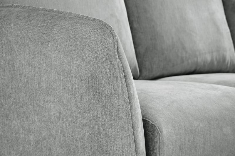 Trend Lyx 3-seters Høyrevendt L-formet Sjeselongsofa i Stoff - Grå - Møbler - Sofaer - Sofa med sjeselong