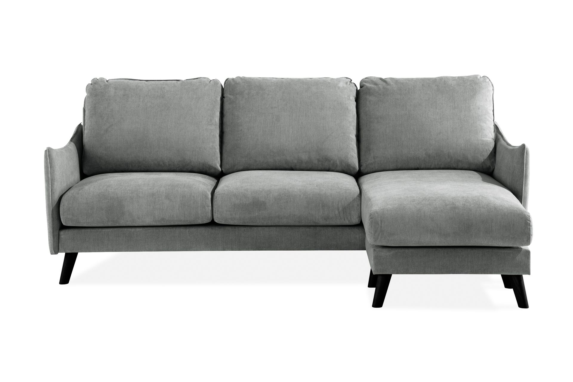 Trend Lyx 3-seters Høyrevendt L-formet Sjeselongsofa i Stoff - Grå - Møbler - Sofaer - Sofa med sjeselong
