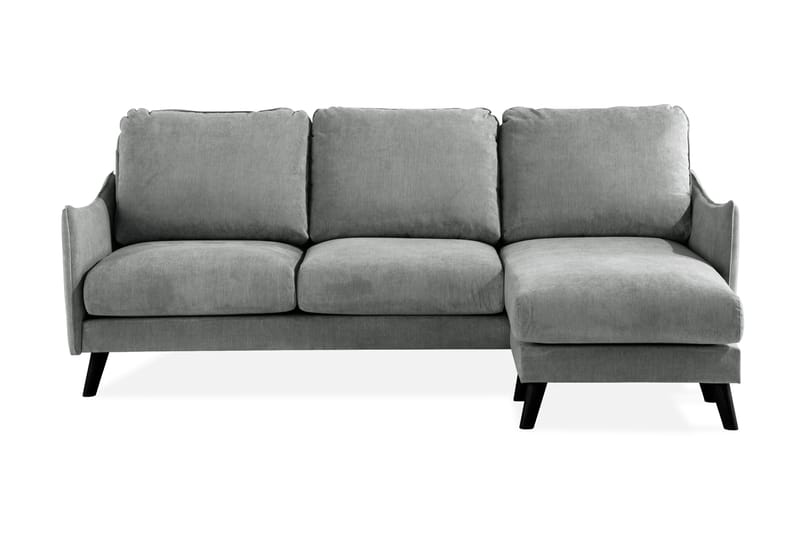 Trend Lyx 3-seters Høyrevendt L-formet Sjeselongsofa i Stoff - Grå - Møbler - Sofaer - Sofa med sjeselong