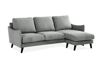 Trend Lyx 3-seters Høyrevendt L-formet Sjeselongsofa i Stoff - Grå - Møbler - Sofaer - Sofa med sjeselong