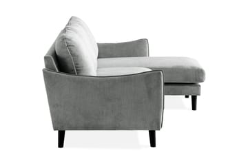 Trend Lyx 3-seters Høyrevendt L-formet Sjeselongsofa i Stoff - Grå - Møbler - Sofaer - Sofa med sjeselong