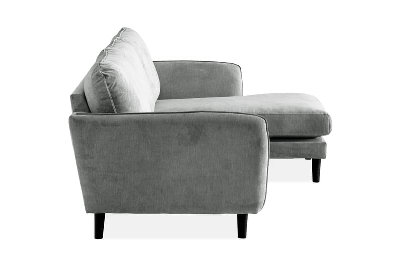 Trend Lyx 3-seters Høyrevendt L-formet Sjeselongsofa i Stoff - Grå - Møbler - Sofaer - Sofa med sjeselong