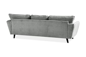 Trend Lyx 3-seters Høyrevendt L-formet Sjeselongsofa i Stoff - Grå - Møbler - Sofaer - Sofa med sjeselong