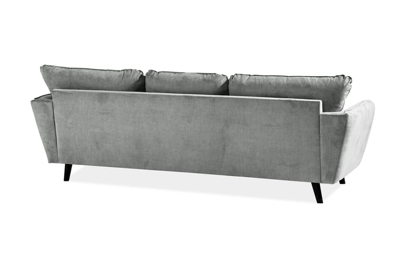Trend Lyx 3-seters Høyrevendt L-formet Sjeselongsofa i Stoff - Grå - Møbler - Sofaer - Sofa med sjeselong - 4 seters sofa med divan