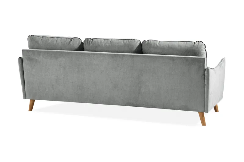 Trend Lyx 3-seters Høyrevendt L-formet Sjeselongsofa i Stoff - Grå - Møbler - Sofaer - Sofa med sjeselong - 4 seters sofa med divan