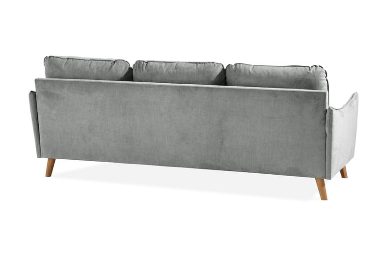 Trend Lyx 3-seters Høyrevendt L-formet Sjeselongsofa i Stoff - Grå - Møbler - Sofaer - Sofa med sjeselong - 4 seters sofa med divan