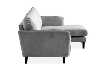 Trend Lyx 3-seters Høyrevendt L-formet Sjeselongsofa i Stoff - Grå - Møbler - Sofaer - Sofa med sjeselong